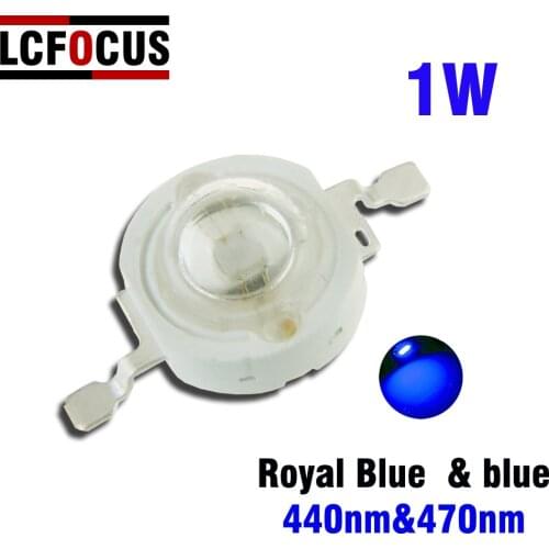 High Power LED Chip 1W Royal Blue 440nm 470nm Diode COB DIY LED Grow Light For Hydroponics Vegetable leafy plants growing