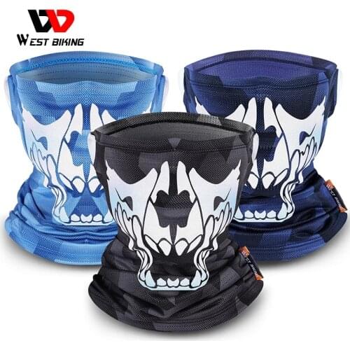 WEST BIKING Reflective Sports Scarf Summer Ice Silk Bike Headwear Anti-UV Breathable Running Bandana Men Women Cycling Equipment