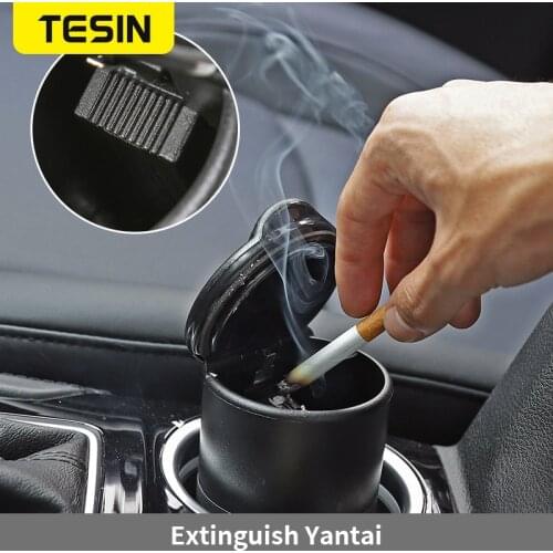 TESIN Car Ashtray Portable Cigarette Smoke Ashes Holder for Jeep wrangler JL 2018+ Car Flame Retardant Ash tray Car Accessories