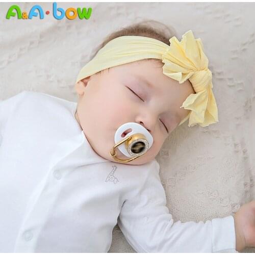 Turban Baby Headbands Bow Knot Nylon Elastic Super Soft Seamless Hair Band Girls Wide Hair Accessories Kids Toddler Headband