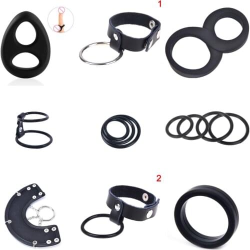 Top Quality Waterproof Dual Cock Rings Penis Ring Time Delay Ring Prolonging Climax Sex Toy for Men Male
