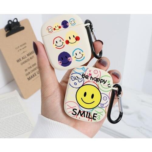 Funny Smiley Face Earphone Case For Airpods 1 2 3 Pro Silicone Cover Coque For Apple Air Pods 3 1/2 Protective Box Bags Fundas