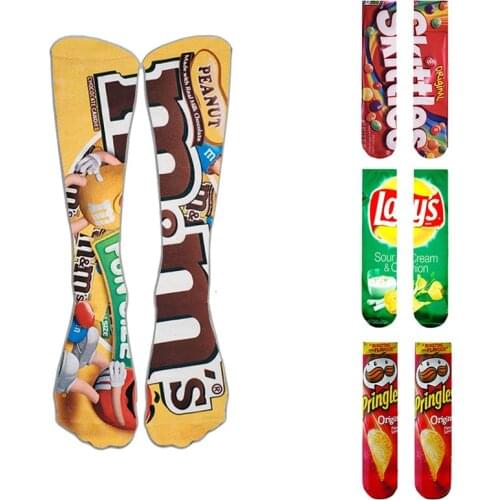 Harajuku Funny Socks Food Hamburg/Pizza/Sushi Printed Cute Socks Man Milk Creative Life Sokken Chaussette Femme