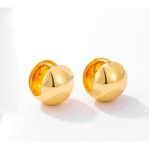 MADALENA SARARA 18K Gold High Polishment Round Ball Earrings Au750 Yellow White Gold Women Earrings