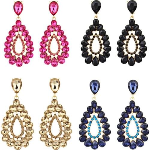 Temperament Exaggerated Wind Earrings Blinking Crystal Gift Accessories Jewelry Fashion Delicate Glass Drop Earrings For Women