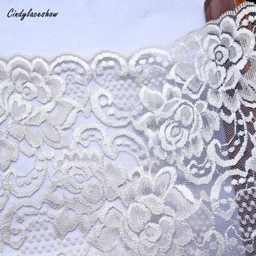 2yds 16 cm Wide Nylon Elastic Lace Fabric Stretch Lace Trims Ribbon Garment Clothing Accessories Garters Sewing Lace Appliques