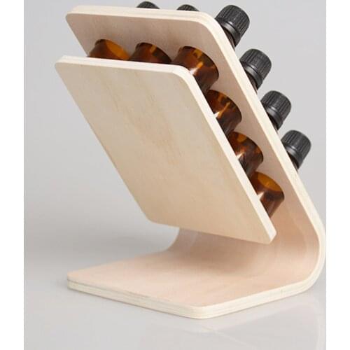 12 Slots 15ML Rectangle Shape Wooden Essential Oil Display Stand Holder Perfume Rack for Roller Bottles/Dropper Bottle