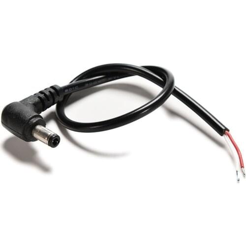 2PCS DC Tip Power Plug Jack Connector 5.5 x 2.1mm Male Right Angle Cord Cable