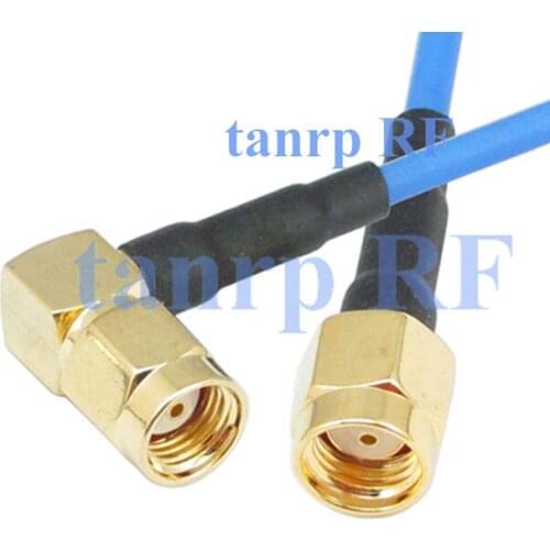 20in RP SMA male to RP SMA male right angle RF 3G 4G router WIFI 50CM coaxial Sexi Flexible blue jumper extension cable RG405