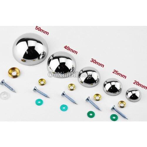 200PCS/LOT Stainless Steel Advertisement Nails Acrylic Glass Mirror Nails Screws Caps DIY Decoration Covers Silver Tone