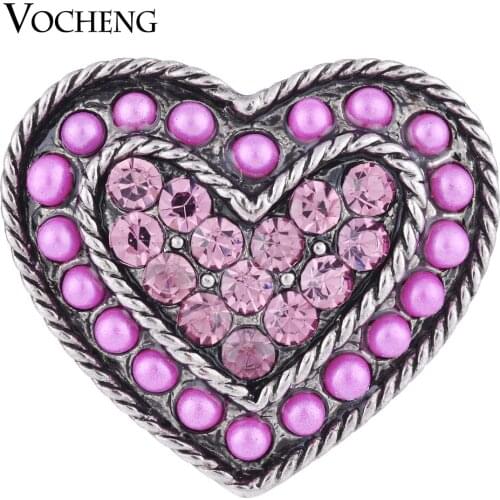 3 Colors Vintage Heart of Round Bead 18mm Vocheng Ginger Snap Jewelry Vn-1091