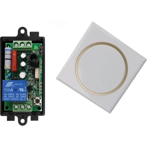 AC 220 V 10 A 1 channel RF radio Wireless Remote light Control Receiver Transmitter wall switch