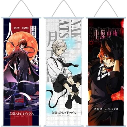 Bungo Stray Dogs Nakajima Atsushi Osamu Dazai Ryunosuke Akutagawa Anime Poster Home Decor Wall Scroll Painting