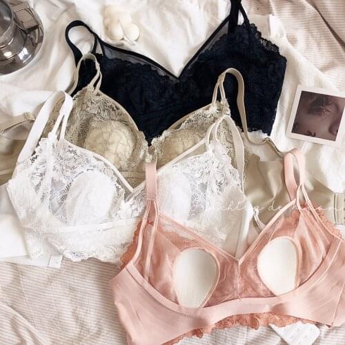 Only A Bra ,4 Colors Comfortable Push Up Wire Free Bras, Women Thin Cotton Underwear,Jell-O Bar Crystal Cup Ladies Brassiere