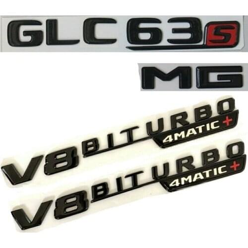 Gloss Black GLC63s for AMG V8 BITURBO 4MATIC+ Badges Emblems for Mercedes X253