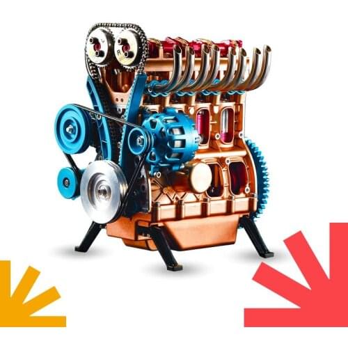 Four Cylinder Inline Non-Stirling Model Can Start Metal Drum To Produce Daily Necessities Steam Engines Education