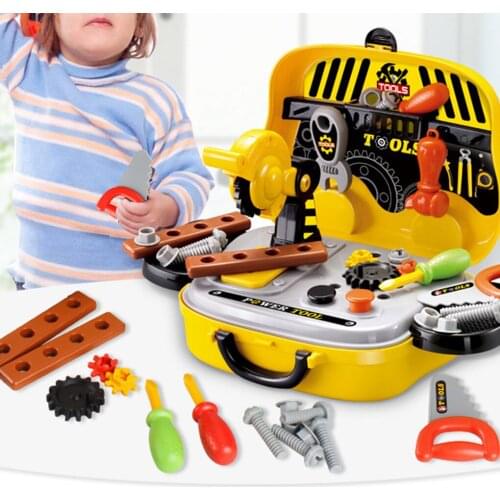 Children Pretend Play Simulation Tools Screws Saw Suitcase Kids Plastic Toy Set Birthday Gift