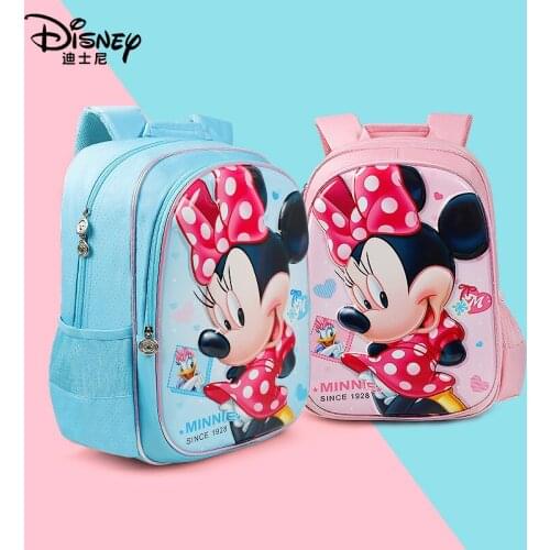 Disney Large Capacity Backpack Minnie Mouse Fashion Childrens Student Backpack Waterproof Girls Handbag