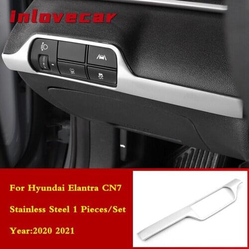 For Hyundai Elantra CN7 2020 2021 car headlight switch frame decorative molding button trim console accessories 1pcs
