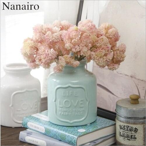 Affordable 1pcs Plastic Artificial Flesh Flowers Plant Bouquet Family Wedding Decoration Table Decoration Potted Plant Landscape