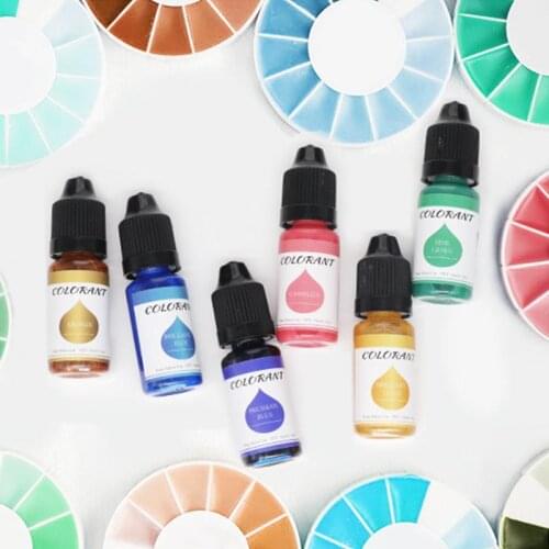 Epoxy Resin Pigment 24 Color 10ml Resin Pigment Liquid Colorant Pigment Crystal Resin Candle Pigment Dye Colorant Jewelry Making