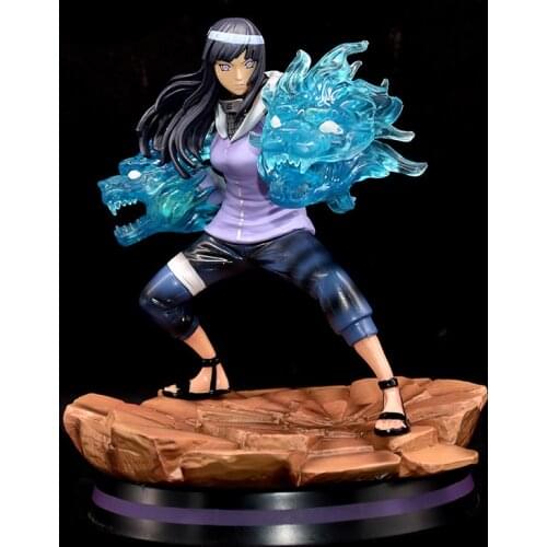 Bandai Naruto GK Hyuga Hinata Two Lion Fighting GK Figure Statue Can Be Exchanged for Hand Ornaments Toys