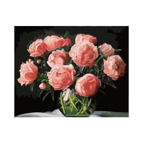 PAINTBOY Framed DIY Painting By Numbers Flowers Coloring By Numbers Hand Painted On Canvas Home Decor Wall Art