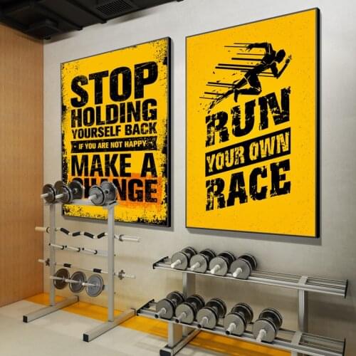 Yoga hall gym wall decoration canvas painting poster inspirational poster high quality art deco picture wall art frameless