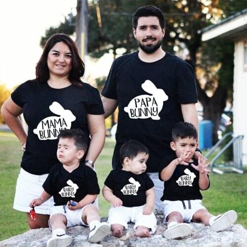 2020 New Cute Family Look Matching Clothes Mommy And Me Tshirt Mother Daughter Rabbit Outfit Women Mom T-shirt Baby Girl T Shirt