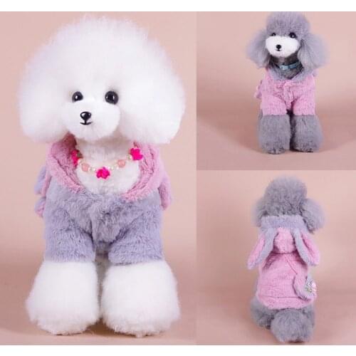 Pet Clothing Autumn Winter Dog Clothes Dog Hooded For Teddy Poodle Small Medium Dog Chihuahua Puppy Cat Warm Coat Jacket Woolen