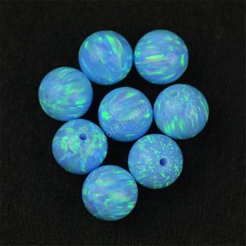 Opal factory inventory or customization Round 8mm cabochon ball OP06 light blue synthetic opal stone opal beads in 78 colors