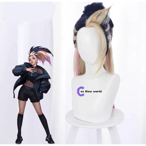 2020 New LOL KDA The Baddest Akali Ahri Evelynn Kaisa Cosplay Costume Wigs Women Heat Resistant Synthetic Hair