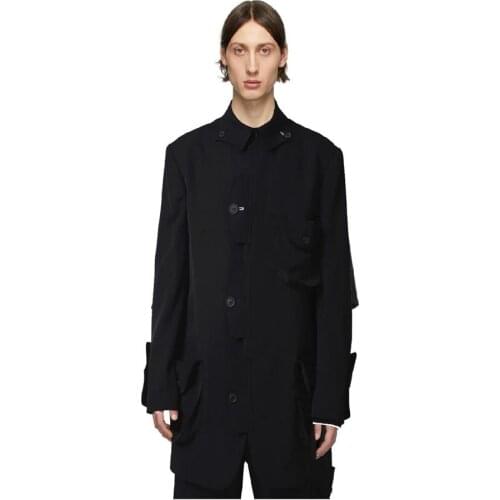 Customized S~6XL New male Original stitching fashion Multi Pocket stage show plus size Suit coat