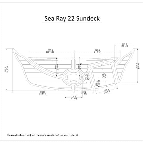 Sea Ray 22 Sundeck Swim Platform Pad 1/4" 6mm Boat EVA Teak Decking