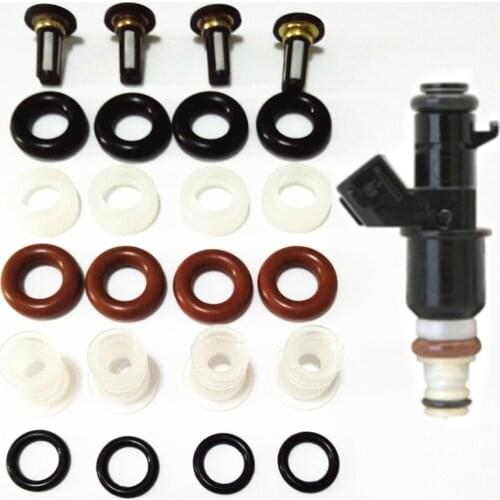 4set fuel injector repair kit for honda injection oem #16450 RCA-A01 16450PPAA01 15810-RAA-A01 replace filter orings washer caps