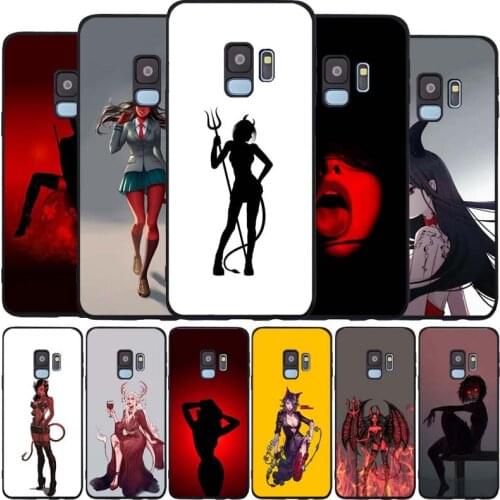 Sexy Devil woman black Soft phone Case For Samsung S20 S10 S9 S8 S7 edge Plus Lite Note 8 9 10 A6 A7 A8 A9 2018 Cover
