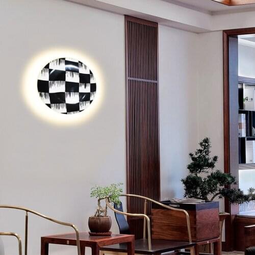 Modern LED ceramic bedroom living room ceiling lamp balcony restaurant wall lamp hotel art disc lamp