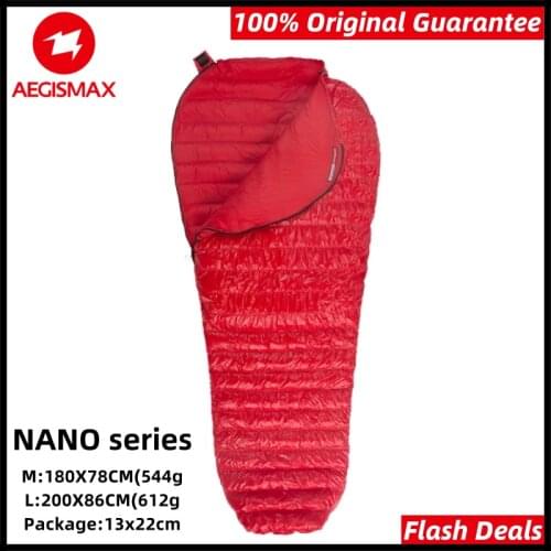 AEGISMAX Very Warm White Goose Down Filled Adult Mummy Style Sleeping Bag Fit For Winter Thermal Thickness Light Camping Travel