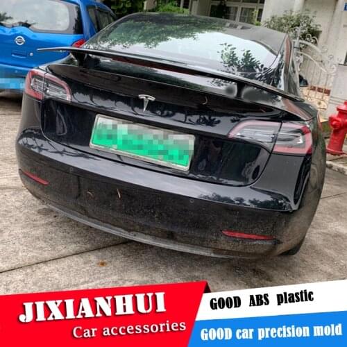 For Tesla Model S Spoiler 2006-2013 For Tesla Model 3 NF Spoiler ABS Material Car Rear Wing Primer Color Rear Spoiler