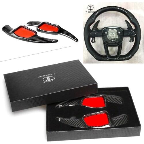 Car Steering Wheel Shift Gear Paddle Extension For Audi A3 A5 S3 S4 Q2 Q5 2017 & A4L Q7 TTS 2016-17 & TT 2015-2017 Carbon Fiber