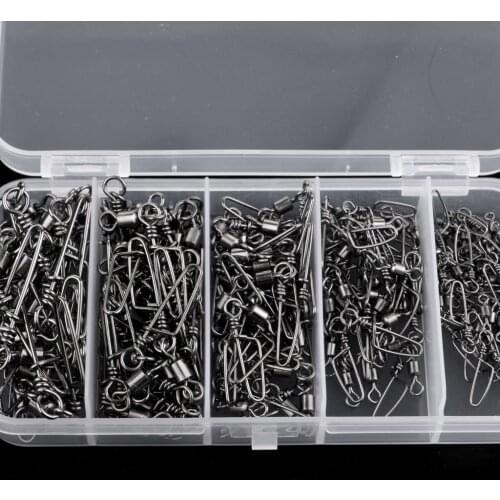 150x Rolling Swivel with Coastlock Snaps Hook Line Connectors 1# 2# 4# 6# 8