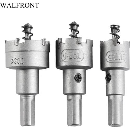 WALFRONT 3pcs/Lot 20/25/30mm Hole saw Cutter Carbide Tips Drill Bit Woodworking Core Drilling Metal Sheet Cutting Power Tool Set