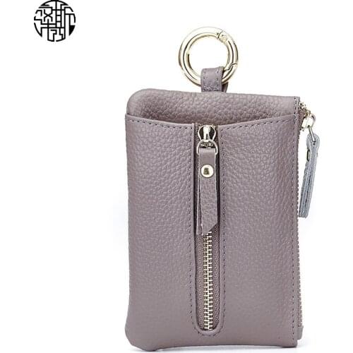 Zenos Candy Color Pebbled Leather Car KeyChain Holder Case Key Case Wallets For Women Men