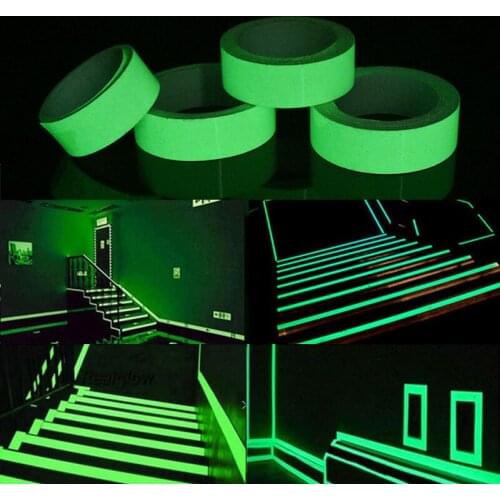 1.4-5M 2CM Wide Luminous Tape Self-adhesive Tape Night Vision Glow In Dark Safety Warning Security Stage DIY Strip Stickers