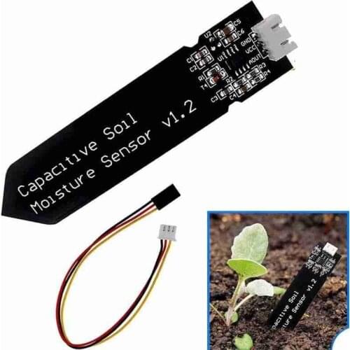 1pc Capacitive Soil Moisture Sensor Module Corrosion Resistant Wide Voltage Wire Analog Capacitive Soil Moisture Sensor V1.2