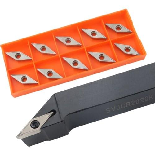 1pc SVJCR1616H16 SVJCR2020K16 SVJCR2525M16 External Turning Tool Holder VCGT/VCMT16 Carbide Inserts Lathe Bar Cutting Tools Set