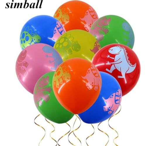 10pcs/lot 12 Inch Jurassic Park Dinosaur Printed Animal Latex Balloons Baby Shower Childrens Birthday Party Decoration Balloons