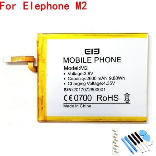 100% NEW Original 2600mAh battery For Elephone M2 Mobile Phone