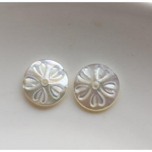 100pcs/lot 11.3 mm Natural cherry Flower Mother of Pearl shell for DIY Jewelry Round flower cut mother Pearl shell