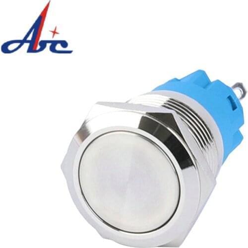 19mm Push Button Flat Waterpoof Momentary Latching Non-Illuminated Brass Nickel Plated Push Button Switch